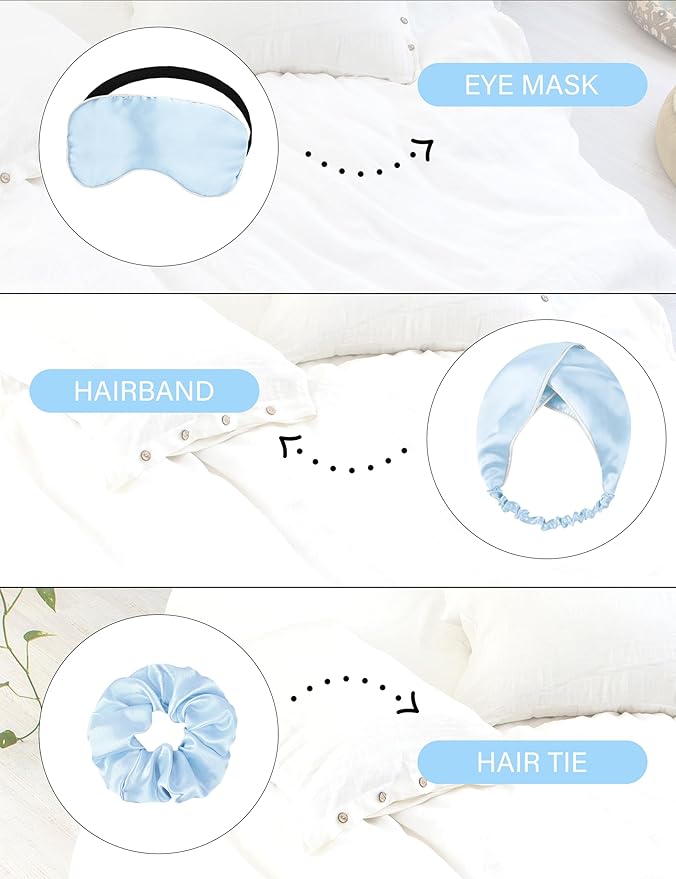 EPLAZA Silk Pajamas for Women Satin Pajamas Set 5 Pcs Long Sleeve Print Pattern Button Down Pjs Sleepwear Loungewear Set