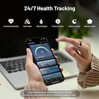 Smart Ring for Women & Men - IP68 Waterproof Fitness Tracker with Long Lasting Batteries, 28-Language App, Sleep/Step/Heart Rate Monitor, Compatible with iOS & Android (Pink, 9)