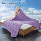 Topcee Weighted Blanket for Adults (15 lbs, 48" x 72") Twin Size Soft Cooling Heavy Blanket Sleeping, Apply to 130-160 lbs Body, Thick Breathable Blanket with Glass Bead, Easy Care