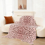 Leopard Rug, Cheetah Print Area Rug 4.6x5.2 Feet Faux Animal Print Skin Carpet for Living Room Bedroom Home Decor (Pink)