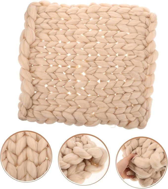 MERRYHAPY Nordic Style Handmade Chunky Knit Throw Blanket Large and Soft Cozy Bed Couch Sofa Rug