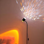 Sunset projection floor lamp, dual head sunset lamp with water ripple vertical Floor light, replaceable filter 360 ° rotating LED Atmosphere lights 3 color color changing living room sunset floor lamp