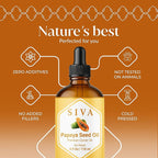 SIVA Papaya Seed Oil 4oz (118ml) Premium Cold-Pressed 100% Natural Carrier Oil With Dropper For Face, Skin Care, Body Massage, Hair Care, Hair Oiling & Scalp Massage