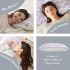 Dreamara Cooling Bed Pillows Queen Size Set of 4 – Adjustable Loft Shredded Memory Foam Pillows for Side, Back & Stomach Sleepers, Supportive & Breathable for Hot Sleepers (Mauve)