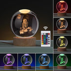 Large 3D Owl Crystal Ball Night Light, Figurines in Crystal Lamp 16 Color Changing with Remote Control for Bedroom Decor, for Teens Boys and Girls, Owl