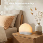 HOUSBAY Sunrise Alarm Clock with White Noise Sound Machine – Wake-Up Light for Bedroom, 5 Gentle Alarm Sounds, 20 Soothing Sleep Sounds, Dimmable Display, Phone-Free Bedside Clock