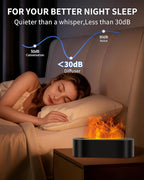 Essential Oil Diffuser with Fireplace Flame, Ultrasonic Cool Mist Humidifier for Aromatherapy, 7 Colors Light, Timer & Auto Shut-Off, Ultra Quiet for Home, Bedroom, Gift (150ml, Black)