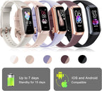 Fitness Tracker, Activity Trackers with 24/7 Heart Rate, Blood Oxygen Blood Pressure Sleep Monitor, Step Counter with 1.1" AMOLED Touch Color Screen, Calorie Pedometer Health Smart Watch for Women Men