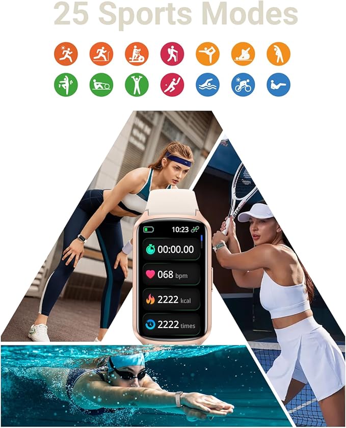 Amzhero Health Fitness Tracker with 24/7 Heart Rate, Blood Oxygen, Blood Pressure, Sleep Tracker, 5ATM Waterproof Activity Trackers with Step Tracker, Pedometer (S & L Bands Included)