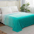 Elegant Comfort Luxury Velvety Feel Blanket, All-Season Lightweight Blanket, Ultra Plush, Soft, Cozy-Fuzzy Flannel Fleece for Couch, Sofa, Bed, Travel, Ombre Design, Full/Queen, Tiffany