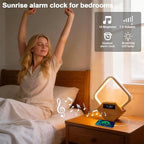 Red Light Therapy for Sleeping and Face 660nm Infrared with Sunrise Alarm Clock White Noise Machine 15 Soothing Sounds Sleep Aid 30/60/90min Timer 10 Alarm Ringtones USB C PD Phone Charger