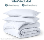 Bare Home Bedding Duvet Cover Full Size - Premium 1800 Super Soft Collection - Lightweight, Cooling Duvet Cover - Soft Breathable Bedding (Full, White)