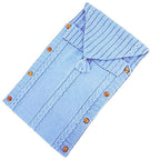 XMWEALTHY Newborn Baby Wrap Swaddle Blanket Knit Sleeping Bag Sleep Sack Stroller Wrap for Baby Light Blue 0-6 Month