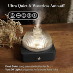 Glass Dome Essential Oil Diffuser with Glass Reservoir & Wood Base-Plastic Free, 200ml Ultrasonic Diffuser for Aromatherapy with Timer 7 Color Light Auto-Off for Home Office Yoga Dark Brown