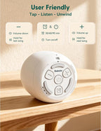 Babelio White Noise Sound Machine (Pocket Mini Pro) | 1000mAh Large Battery, 25 Non-looping Sounds for Adults, Kids & Babies, Timer, Memory Function, Pocket-Sized & Travel Essentials, White