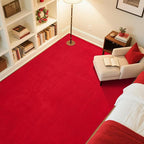 Przemy Washable Area Rug for Living Room Bedroom, 5x7 Feet Red Memory Foam Rug, Super Soft Modern Indoor Carpet for Kids Room Girls Boys Dorm Nursery Decor