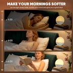 Stillstorm Hatch Alarm Clock, Fabric Dimmable Night Light for Heavy Sleepers, Sunrise Wake Up Light, White Noise Machine for Baby, Dual Alarm Function 30 Sleep Sounds, with 17 Light Effects