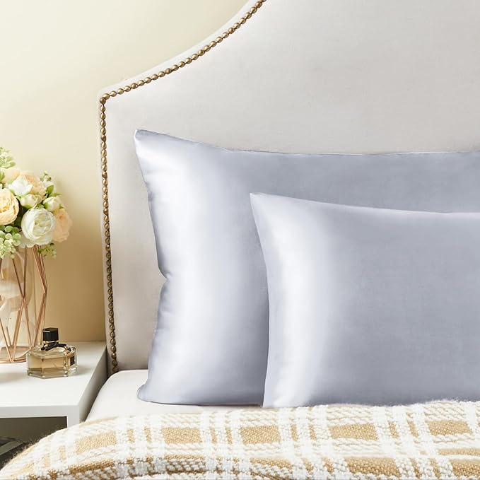 BEDELITE Satin Pillowcase for Hair and Skin, Super Soft Similar to Silk Pillow Cases 4 Pack with Envelope Closure, Cooling Pillowcases for Women Men (20"x36" King Size, Evening Haze)