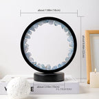 Runyangshi Celestite Night Light 8.6" Natural Healing Crystal Bedside USB Port 3 Colours Dimming Mode Bedroom Lamp Suitable Night Lamp Ideal Gift