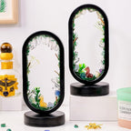 Runyangshi Natural Crystal Night Light LED Bedroom Living Room Night Lamp Oval Quartz Lamp USB Power Bionic Botanical Forest Style Tri-Color Adjustable Ambient Lighting Home Decoration Christmas Gift