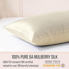 Bella Coterie Luxury Silk Pillowcase for Hair and Skin | 30 Momme | 100% Pure 6A Mulberry Silk | Super Soft | Perfectly Plush [Queen, Lemonade]