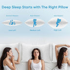 OAISZ Shredded Memory Foam Pillow, Queen Size Cooling Adjustable Firm Bed Pillow for Sleeping, Washable Removable Cover, Ideal for Side, Back & Stomach Sleepers