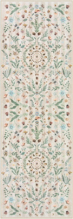 Lahome Chloe Insect Botanical Bathroom Runner Rugs Non Slip Washable,Carpet Runners for Hallways 6ft,Floral Kitchen Runner Rugs Non Skid,Soft Indoor Runners for Entryway Laundry Bedroom(Beige,2x6)