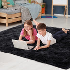 Noahas Large Fluffy Black 8x10 Area Rugs for Living Room Bedroom,Thick Shag Throw Rug,Big Soft Shaggy Bedside Non-Slip Plush Dorm Nursery Kids Carpet