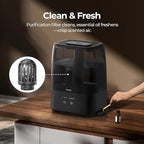 Top Fill Humidifiers for Bedroom, 4.0L Tank Cool Mist Humidifiers for Large Room, 30H Runtime, 28dB Quiet Ultrasonic Air Humidifier for Home with 9H Timer, Aroma Tray