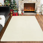 Przemy Washable Area Rug for Bedroom Living Room, 4x6 Feet Cream Memory Foam Rug, Super Soft Modern Indoor Carpet for Bedside Kids Room Girls Boys Dorm Nursery Decor Mat