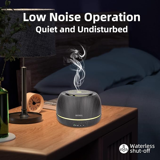 SEEDSEEL 300ML Essential Oil Diffuser,Ultrasonic Aromatherapy Diffuser, 7-Color Gradient Lights, Remote Control, 8 Hours Run Time, Suitable for Home,Office
