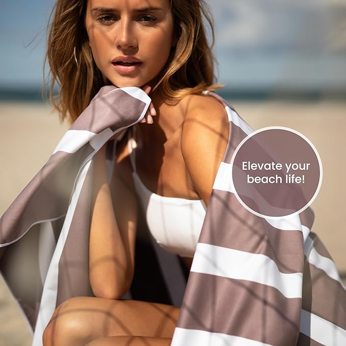SummerSand Microfiber Beach Towel Extra Large (79 x 39.5 in) - Quick Dry, Sand Free - Compact and Lightweight for Travel - Recycled Materials - Travel Bag Incl - Oversized Pool Towel – Dusty Rose