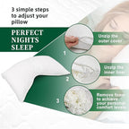CHxxy Shredded Memory Foam Pillows – Adjustable Loft, Orthopedic Support for Side/Back Sleepers, Pressure Relief for Cervical Spine, Machine Washable (Queen Size)