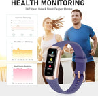Fitness Tracker, Activity Trackers with 24/7 Heart Rate, Blood Oxygen Blood Pressure Sleep Monitor, Step Counter with 1.1" AMOLED Touch Color Screen, Calorie Pedometer Health Smart Watch for Women Men