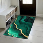 Green Marble Area Rug 2x3 ft Entry Rug Washable Boho Rugs Non Slip Low Pile Floral Door Mat Small Carpet for Bedroom, Bedside, Kids Room, Office, Dining Room