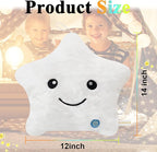 LED Night Light Up Star Pillow for Kids Pillows Stuffed Animals for Girls Boys Children Teens Adults Plushie Birthday Christmas Holiday Valentines Doll Gifts,Glow in The Dark Toys Plush White