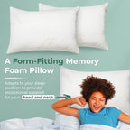 Snuggle-Pedic Standard Shredded Memory Foam Pillow for Sleeping - Cooling and Neck, Back, and Shoulder Support - Ideal for Side Sleepers, Pregnancy, Dorm Rooms, and Travel - USA Quality