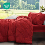 BEDELITE Red Twin Comforter Set - 2 Peices Boho Pintuck Bedding Comforter Sets, Lightweight Soft & Warm Twin Bedding Sets with 1 Pillowcase for All Season