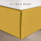 Elegant Comfort 8-Piece Pinch Pleated Comforter Set - All Season Complete Bed in a Bag, Includes 4pc Smart Sheet Set, Bed Skirt, Comforter, Matching Pillowcases and Shams, Full/Queen, Mustard Yellow
