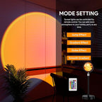 Bavcieu Sunset Lamp Projection Led Lights with Remote, Multicolor Night Light 360° Rotation Rainbow Lights 4 Modes Setting for Photography/Selfie/Party/Home/Living Room/Bedroom Decor, Gifts for Women