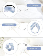 EPLAZA Silk Pajamas for Women Satin Pajamas Set 5 Pcs Long Sleeve Print Pattern Button Down Pjs Sleepwear Loungewear Set