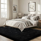 ISEAU Area Rugs 8x10 Feet for Living Room Rugs, Ultra Soft Fluffy Black Rugs for Bedroom, Non-Slip Modern Large Shag Bedroom Rug for Kids Room Dorm Home Decor