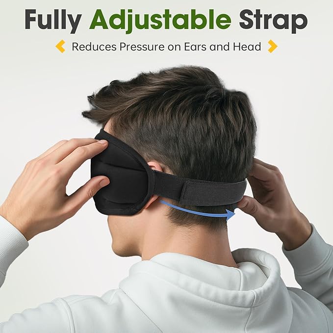Sleep Headphones with Bluetooth 5.4 Sleep Mask, Bamboo Cotton Music Wireless Bluetooth Eye Mask for Sleeping, Earphones HD Speaker Microphone for Travel, Gifts for Men Women, Green