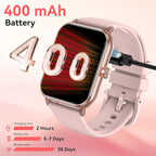 Smart Watch for Men Women, 1.85" HD Fitness Tracker with Bluetooth Calls, 5 ATM Waterproof, 130+ Sport Modes, 24/7 Heart Rate/Sleep Monitor, Pedometer, Calories, Smartwatch for Android iOS (Pink)