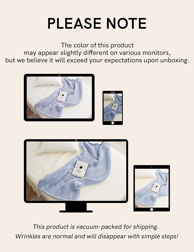 YnM Chunky Throw Blanket, Medium-Weight, Hand Knitted, Skin Friendly, Ventilated and Breathable, Machine Washable, Home Décor Piece for Couch, Sofa and Bed (Atlantis Blue, 40x50 Inch)