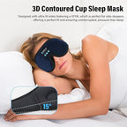 Sleep Mask with Bluetooth Headphones, 3D Sleep Mask Wireless Music Eye Mask for Sleeping Side/Back Sleepers Sleep Headphones Gift (Azure)
