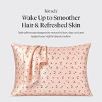 Kitsch Satin Pillowcase with Zipper for Hair & Skin - Softer Than Silk Pillow Cases, Smooth Cooling Satin Pillow Case, Wrinkle-Free, Machine Washable, Pillow Cases Standard Size 19x26 - Cherry Print