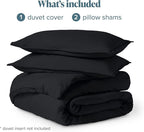 Bare Home Bedding Duvet Cover Full Size - Premium 1800 Super Soft Collection - Lightweight, Cooling Duvet Cover - Soft Breathable Bedding (Full, Black)