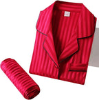SIHA Satin Silk Pajamas for Women Pajama Set With Long Sleeve Button-Down Satin Pajamas Sleepwear XS-3XL