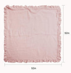 Muslin Ruffled Baby Blanket, Extra Large 52 x 52 Inches, Soft Breathable Cotton Crib Blanket for Newborn Infant Toddler (Teddy & Friends-Ruffled, Printed)